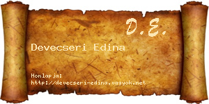 Devecseri Edina névjegykártya